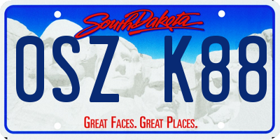 SD license plate 0SZK88