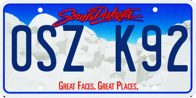 SD license plate 0SZK92