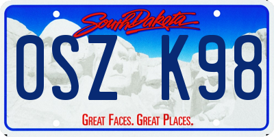 SD license plate 0SZK98