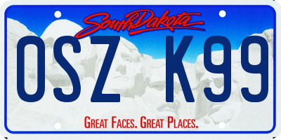 SD license plate 0SZK99