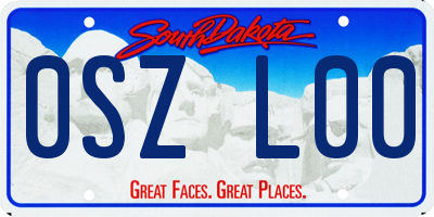 SD license plate 0SZL00