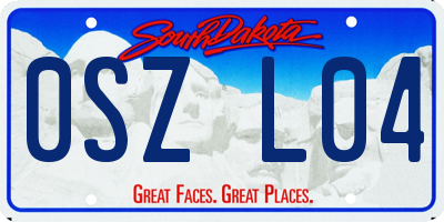 SD license plate 0SZL04
