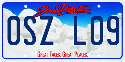 SD license plate 0SZL09