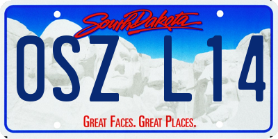 SD license plate 0SZL14