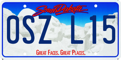 SD license plate 0SZL15