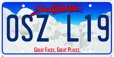 SD license plate 0SZL19