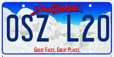 SD license plate 0SZL20