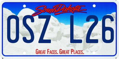 SD license plate 0SZL26