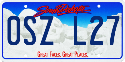 SD license plate 0SZL27