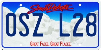 SD license plate 0SZL28