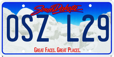 SD license plate 0SZL29