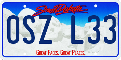SD license plate 0SZL33