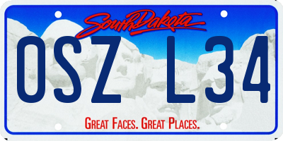 SD license plate 0SZL34