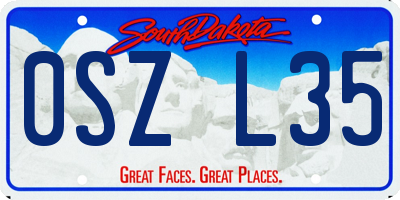 SD license plate 0SZL35
