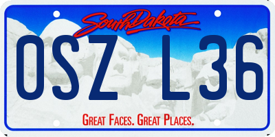 SD license plate 0SZL36