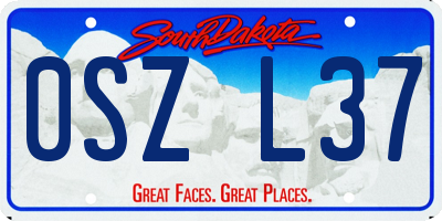 SD license plate 0SZL37