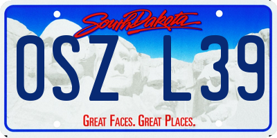 SD license plate 0SZL39