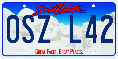 SD license plate 0SZL42