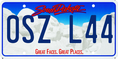 SD license plate 0SZL44