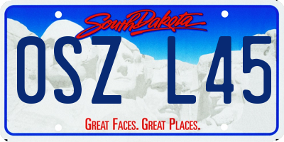 SD license plate 0SZL45