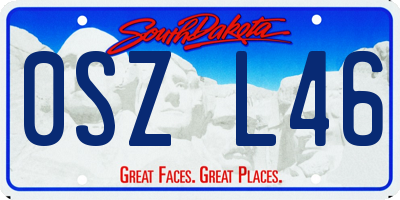 SD license plate 0SZL46
