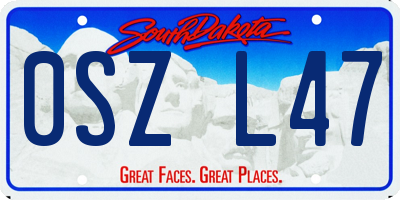 SD license plate 0SZL47