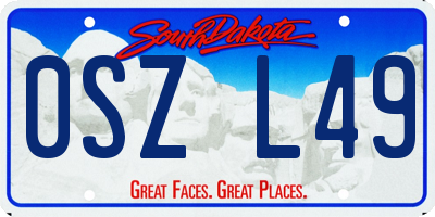 SD license plate 0SZL49