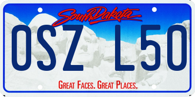 SD license plate 0SZL50