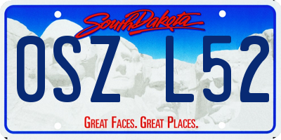 SD license plate 0SZL52