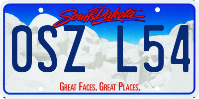 SD license plate 0SZL54