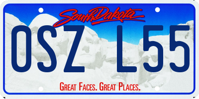 SD license plate 0SZL55