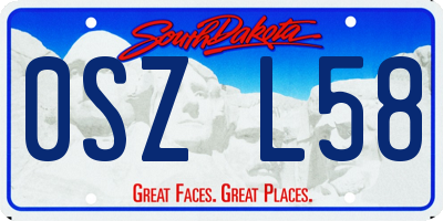 SD license plate 0SZL58