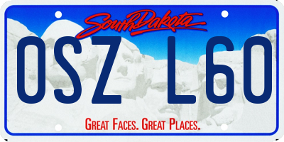 SD license plate 0SZL60