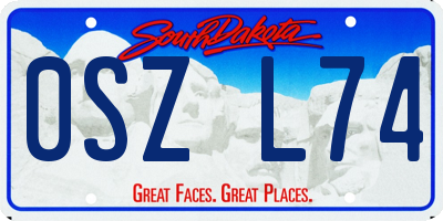 SD license plate 0SZL74