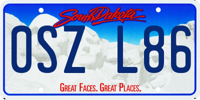 SD license plate 0SZL86