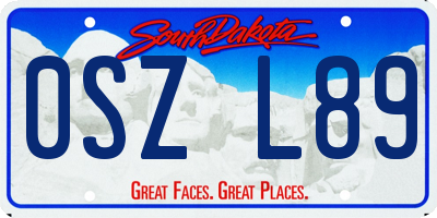 SD license plate 0SZL89