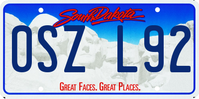 SD license plate 0SZL92