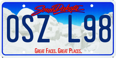 SD license plate 0SZL98