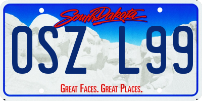 SD license plate 0SZL99