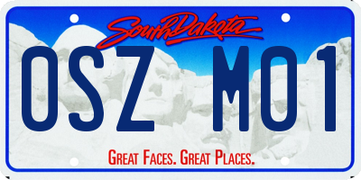 SD license plate 0SZM01