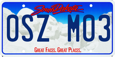 SD license plate 0SZM03
