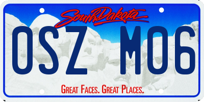 SD license plate 0SZM06