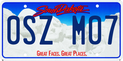 SD license plate 0SZM07