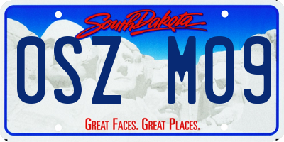 SD license plate 0SZM09