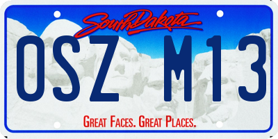 SD license plate 0SZM13