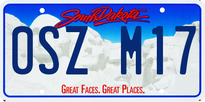 SD license plate 0SZM17