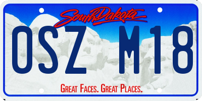 SD license plate 0SZM18