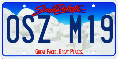 SD license plate 0SZM19