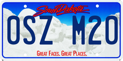 SD license plate 0SZM20