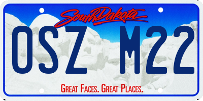 SD license plate 0SZM22